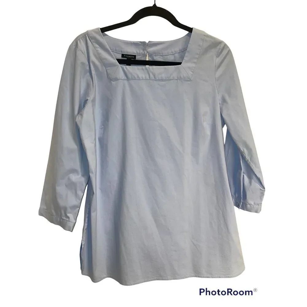 Talbots baby blue blouse size M